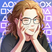 drawing of me with curly hair and glasses, winking with my tongue out